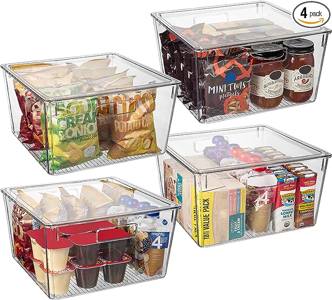 CLEARSPACE XL PLASTIC STORAGE BINS WITH LIDS
