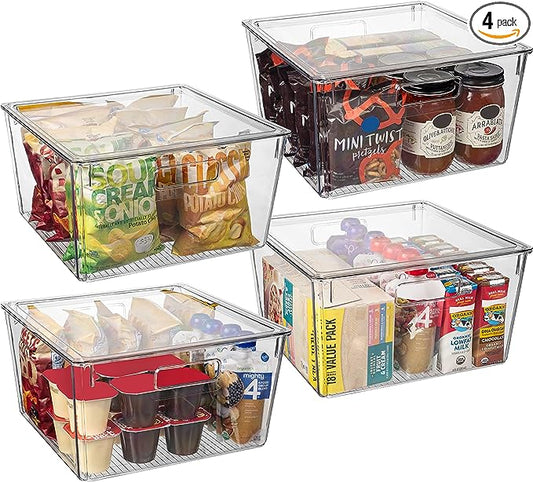CLEARSPACE XL PLASTIC STORAGE BINS WITH LIDS
